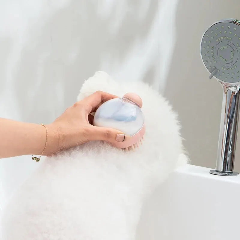 Silicone Pet Bath Brush Dispenser
